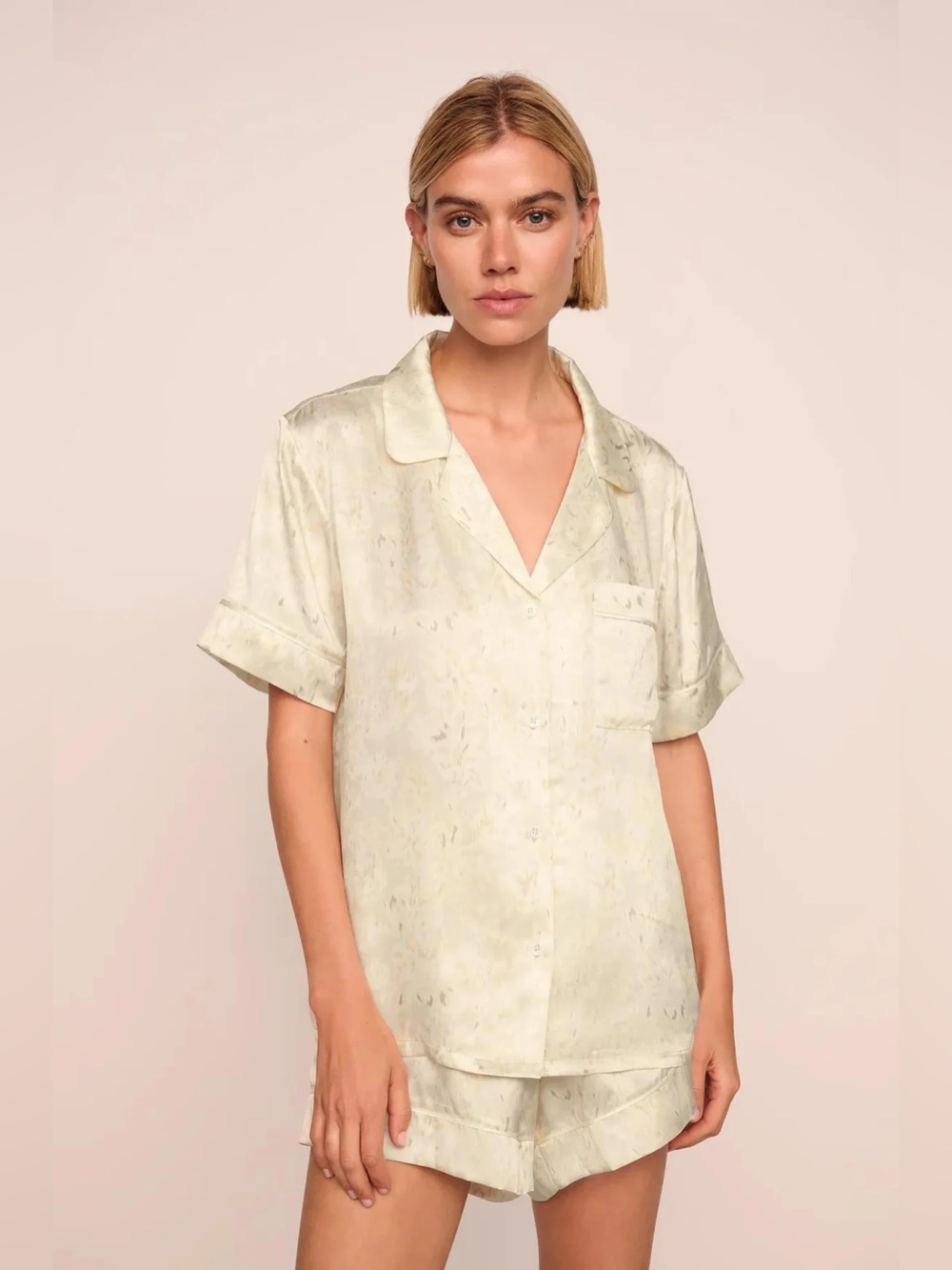 Eberjey Inez Washable Silk Printed Short PJ Set